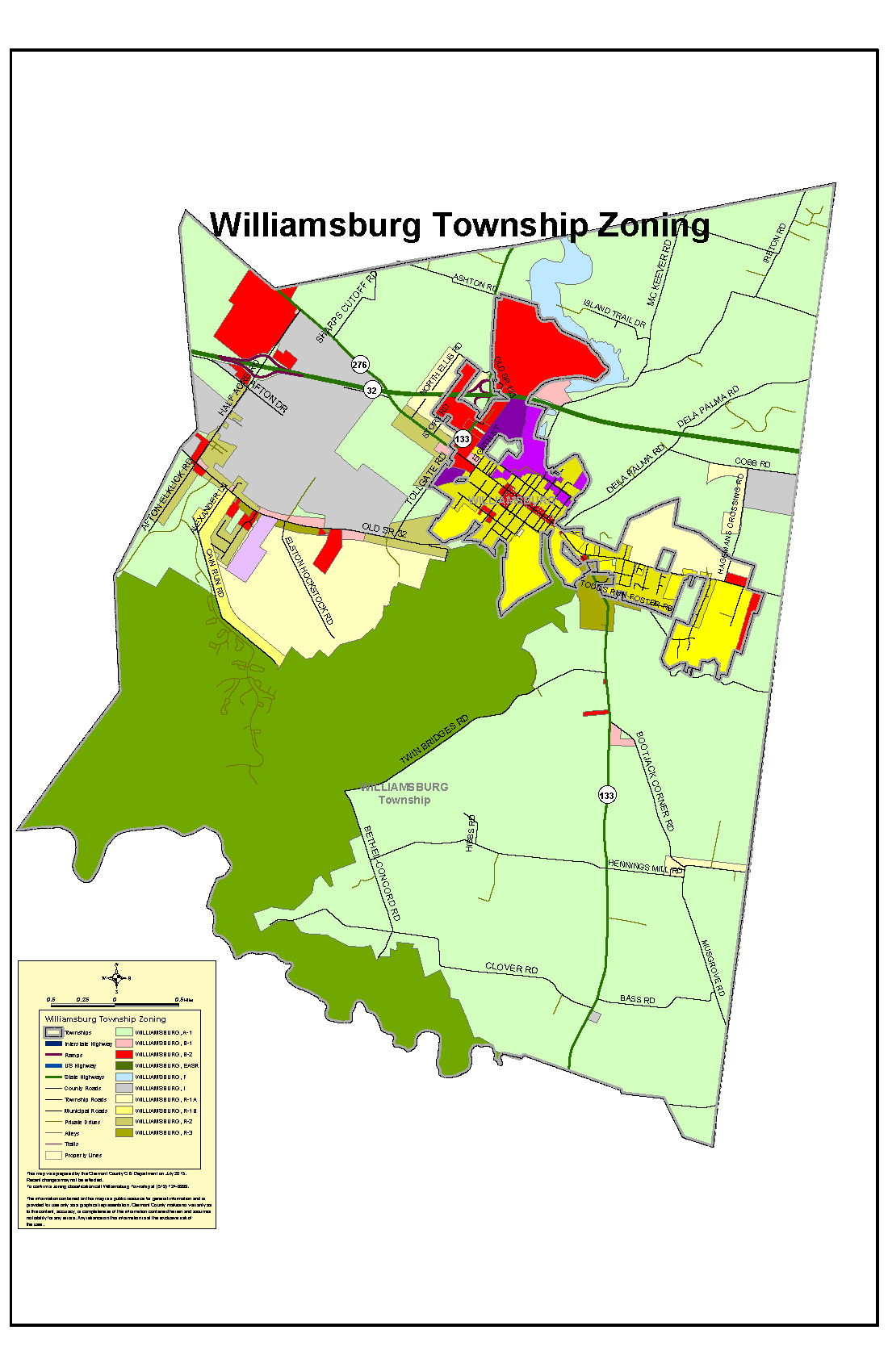 Williamsburg Township, Ohio Zoning Map